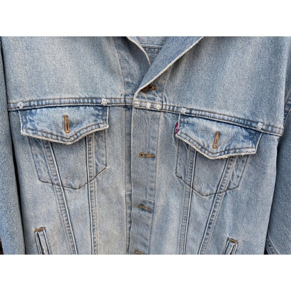 VTG Levi's 70507-0311 Men's Trucker Denim Jacket Size Large Distressed & Faded - Picture 9 of 10